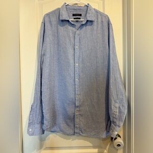 Banana Republic Light Blue Linen Button-Down Shirt 100% Linen